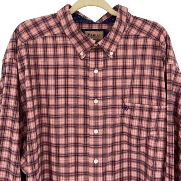 Ariat Wrinkle Free Lincoln Classic Long Sleeve Plaid Shirt 3XL - Picture 6 of 9